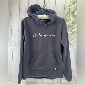 Under Armour Women's Fleece Script Hoodie Pullover Gray Size S/M